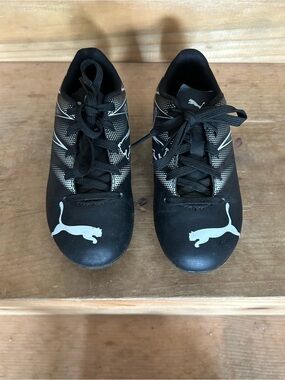Puma Kids Black Sneakers with White Puma Logos